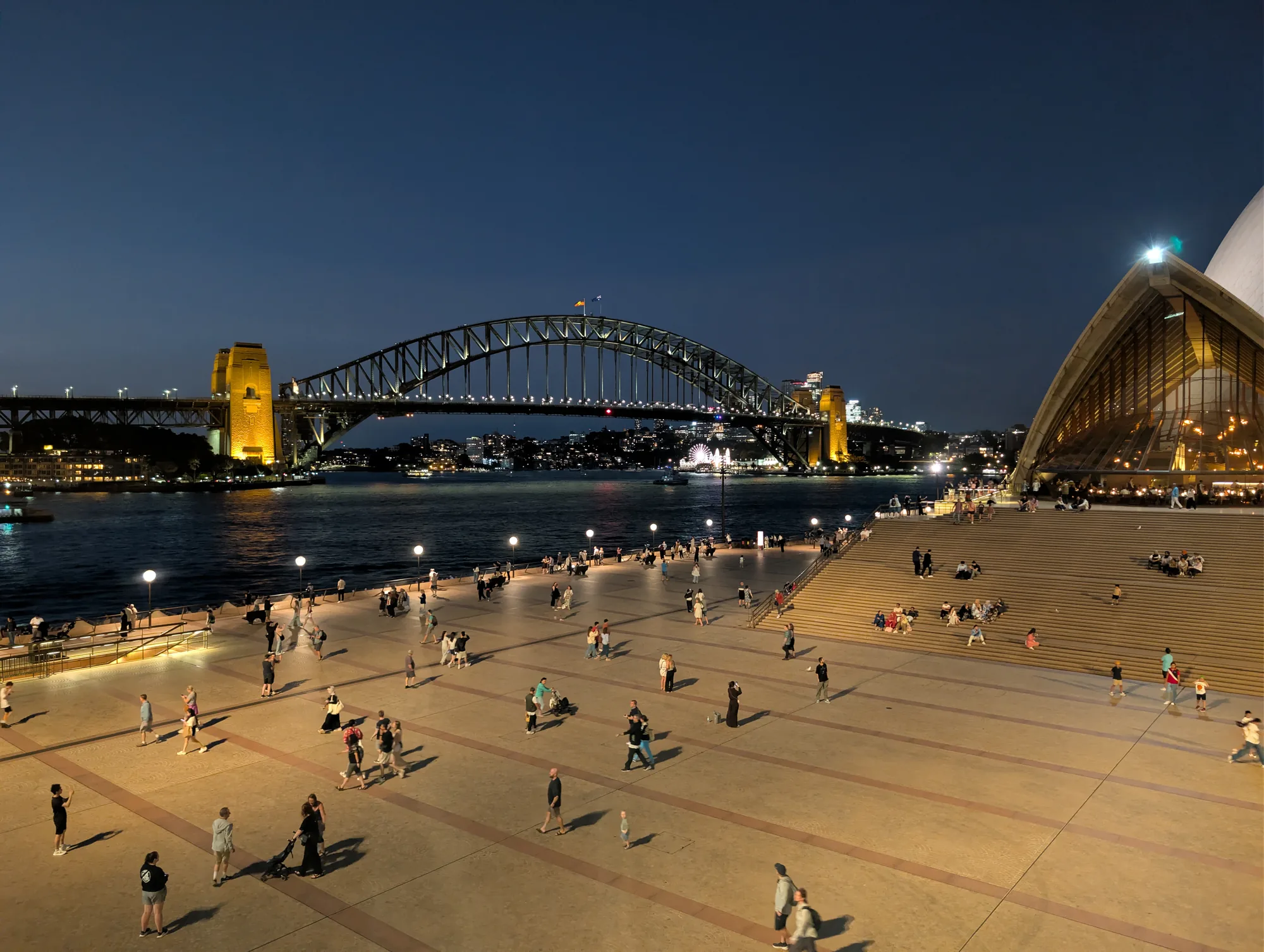 Sydney Harbour Bridge and the Opera House at night